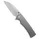 Chaves Knives Sangre Street Integral Folding Knife, 3.50in, Bohler M390 Stainless Steel, Wharncliffe Blade, Titanium, Gray Handle, Stonewash, Stonewash, Gray/Gray, 7.63 inch, BHQ-220085