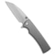 Chaves Knives Sangre Street Integral Folding Knife, 3.50in, Bohler M390 Stainless Steel, Wharncliffe Blade, Titanium, Gray Handle, Stonewash, Stonewash, Gray/Gray, 7.63 inch, BHQ-220085