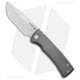 Chaves Knives Redencion 229 Folding Knife, 3.63in, Bohler M390 Stainless Steel, Drop Point Blade, Titanium Gray Handle, w/ Belt Satin, Steel/Gray, 8.22in, BHQ-102162