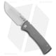 Chaves Knives Redencion 229 Folding Knife, 3.63in, Bohler M390 Stainless Steel, Drop Point Blade, Titanium Gray Handle, w/ Hand Satin, Steel/Gray, 8.22in, BHQ-102160