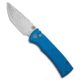 Chaves Knives Redencion Automatic Folding Knife, 3.375in, CPM S35VN, Tanto Blade, Aluminum, Blue Handle, Blue/Gray, 7.875 inch, BHQ-207984