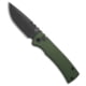 Chaves Knives Redencion Automatic Folding Knife, 3.375in, CPM S35VN, Tanto Blade, Aluminum, Green Handle, Green/Black, 7.875 inch, BHQ-218192