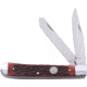 Chief Trapper Chestnut Bone Folding Knife,Stainless Clip and Spey Blade, Jigged Chestnut Bone Handle CF116