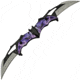 China Made Bat Double Linerlock Purple Folding Knife, 3.13 two-tone finish stainless blade, Black and purple ABS handle, 300516