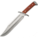 China Made Bowie Wood with Sheath Fixed Blade Knife, 15.5in Overall, 10in Satin SS Clip Point Blade, Brown Pakkawood Handle, SS Guard And Pommel, Black Nylon Belt Sheath, Brown, 211397