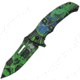 China Made Cat Eye Linerlock Green Folding Knife, 3.75 stainless blade, Synthetic handle, 300503-GN
