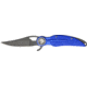 China Made Eagle Feather Linerlock Knife, Blue CN300232BL
