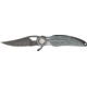 China Made Eagle Feather Linerlock Knife, Gray Aluminum, Indian head bolster CN300233GY