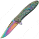 China Made Eagle Framelock Spectrum A/O Folding Knife, Framelock, Assisted Opening, 4in Closed, 3in Spectrum Titanium Coated SS Drop Point, Spectrum Titanium Finish SS, Spectrum, 300429-RB