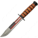 China Made Flag Combat Fighter Knife, 7 blade, Brown stacked leather handle, 211461