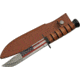 China Made Flag Combat Fighter Knife, 7" blade, Brown stacked leather handle, 211461