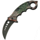 China Made Folder Camo Karambit Clip Folding Knife, 2.75in Black SS Karambit Blade, Camo Textured Nylon, Camo, 300409