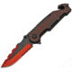 China Made Honeycomb Linerlock Red Folding Knife, Black and red, Black and red sculpted aluminum handle, 300485