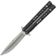 China Made Linerlock A/O Folding Knife, 3.5 satin finish stainless blade, Black aluminum handle, 300482