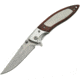 China Made Linerlock Folding Knife,3.25in,Clip Point,Brown,Pakkawood Handle CN300322