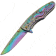 China Made Mermaid Linerlock Spectrum A/O Folding Knife,3.5in,Stainless Steel,Standard Edge,Spectrum and Satin CN300399RB
