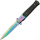 China Made Rainbow Stilletto A/O Folding Knife,3.75in,Black,G10 Handle CN300102RB