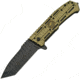 China Made Ridge Linerlock Army Green A/O Folding Knife,3.5in,Stainless Steel,Standard Edge,Tanto,Black,Green,Aluminum Handle CN300380AR