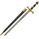 China Made Star Of David Sword, 30in Overall, 22in Mirror Unsharpened SS Blade, Black/Gold Synthetic Handle, Black and gold, 926927