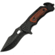 China Made Tactical Linerlock A/O Folding Knife, 5in Closed, 3.5in Black SS Drop Point, Black ABS, Black, 300441