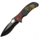 China Made Wildlife Linerlock Wolf A/O Folding Knife, 3.5 two-tone finish stainless blade, Plastic handle, 300496-WF