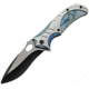 China Made Wolf Linerlock A/O Folding Knife, 4.75in Closed, 3.75in Two-Tone Finish SS Blade, Black Synthetic, Black, 300490-WF