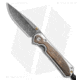 Chris Reeve Knives Small Sebenza 31 Folding Knife, 2.94in, Damascus, Drop Point Blade, Wood, Brown Handle, Bog Oak, Raindrop Damascus, Brown/Black, 6.875 inch, BHQ-98993