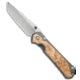 Chris Reeve Knives Chris Reeve Large Sebenza 31 Inlay Box Elder Tanto 3.5" SW, Gray/Tan, CPM MagnaCut, adult, BHQ-146088