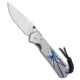 Chris Reeve Knives Chris Reeve Large Sebenza 31 Knife Unique Graphic Blue 3.6" Satin L31-1400, Blue/Gray, CPM MagnaCut, adult, BHQ-226269