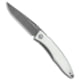 Chris Reeve Knives Mnandi Folding Knife, 2.75in, Damascus, Clip Point Blade, Mammoth, White Handle, White/Black, 6.375 inch, BHQ-79724