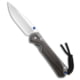 Chris Reeve Knives Small Sebenza 31 Folding Knife, 3.00in, CPM MagnaCut, Drop Point Blade, Titanium, Wood, Gray/Wood Handle, Bog Oak Double Lug Blue Hardware, Gray/Wood/Gray, 7.00 inch, BHQ-216893