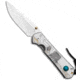Chris Reeve Knives Small Sebenza 31 Folding Knife, 2.94in, CPM S35VN, Drop Point Blade, Titanium, Gray Handle, Lunar Landing CGG, Gray/Gray, 6.875 inch, BHQ-94297