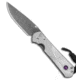 Chris Reeve Knives Small Sebenza 31 Folding Knife, 3.00in, Damascus, Drop Point Blade, Titanium, Gray Handle, Damascus, Gray/Black, 6.875 inch, BHQ-172988