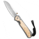 Chris Reeve Knives Chris Reeve Small Sebenza 31 Glass Blasted Box Elder 2.99" SW, Gray/Wood, CPM MagnaCut, adult, BHQ-146013