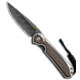 Chris Reeve Knives Small Sebenza 31 Folding Knife, 2.94in, Damascus, Drop Point Blade, Wood, Brown Handle, Bog Oak, Boomerang Damascus, Brown/Black, 6.875 inch, BHQ-118844