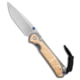 Chris Reeve Knives Small Sebenza 31 Folding Knife, 3.00in, CPM MagnaCut, Drop Point Blade, Titanium, Wood, Gray/Wood Handle, Box Elder Double Lug, Gray/Wood/Gray, 7.00 inch, BHQ-216100