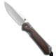 Chris Reeve Knives Small Sebenza 31 Folding Knife, 3.00in, CPM MagnaCut, Drop Point Blade, Titanium, Wood, Gray/Wood Handle, Macassar Ebony Double Lug, Gray/Wood/Gray, 7.00 inch, BHQ-212127