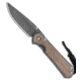Chris Reeve Knives Small Sebenza 31 Folding Knife, 2.94in, Damascus, Drop Point Blade, Titanium, Micarta, Gray/Tan Handle, Natural, Ladder Damascu, Gray/Tan/Black, 6.875 inch, BHQ-98983