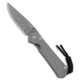 Chris Reeve Knives Small Sebenza 31 Folding Knife, 2.94in, Damascus, Drop Point Blade, Titanium, Gray Handle, Double Gold Lug, Gray/Black, 6.875 inch, BHQ-180290