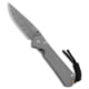 Chris Reeve Knives Small Sebenza 31 Folding Knife, 2.94in, Damascus, Drop Point Blade, Titanium, Gray Handle, Double Gold Lug, Gray/Black, 6.875 inch, BHQ-180290