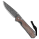 Chris Reeve Knives Small Sebenza 31 Folding Knife, 2.94in, Damascus, Drop Point Blade, Micarta, Titanium, Brown/Gray Handle, Raindrop Damascus, Brown/Gray/Gray, 6.875 inch, BHQ-98984