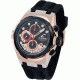 Chronotech Active 7991  Watch - Black Band, Rose Stainless Steel/Black Face Ct.7991m/05