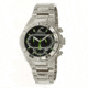 Chronotech Active Metal Gear 7141  Watch - Stainless Steel Band, Lime Hands, Black Face Ct.7141m/05m