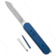 Chuck Gedraitis Knives Swiss Army Switchblade Automatic Folding Knife, 3.25in, Nitro V Steel, Drop Point Blade, Aluminum, Blue Handle, Blue/Gray, 7.37 inch, BHQ-218908