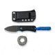 CIVIVI Baby Banter Fixed Blade Knife, 2.39 in, Nitro-V Steel Black Stonewashed Blade, Drop Point Blade, G10 Black/Blue Handle, C23045-1