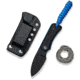 CIVIVI Baby Banter Fixed Blade Knife, 2.39 in, Nitro-V Steel Black Stonewashed Blade, Drop Point Blade, G10 Black/Blue Handle, C23045-1