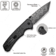CIVIVI Button Lock Brazen Flipper &amp; Thumb Stud Knife Twill Carbon Fiber Overlay On Black G10 Handle 3.46inch Damascus Blade
