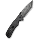 CIVIVI Button Lock Brazen Flipper &amp; Thumb Stud Knife Twill Carbon Fiber Overlay On Black G10 Handle 3.46inch Damascus Blade