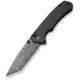 CIVIVI Button Lock Brazen Flipper &amp; Thumb Stud Knife Twill Carbon Fiber Overlay On Black G10 Handle 3.46inch Damascus Blade