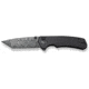 CIVIVI Button Lock Brazen Flipper &amp; Thumb Stud Knife Twill Carbon Fiber Overlay On Black G10 Handle 3.46inch Damascus Blade